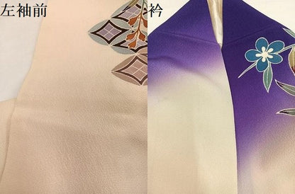 平和屋着物●豪華振袖　友禅　流水吉祥草花文　暈し染め　正絹　逸品　AABI4828ph