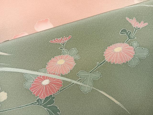 平和屋着物●訪問着　友禅　作家物　枝花文　暈し染め　正絹　逸品　AABI4830ph