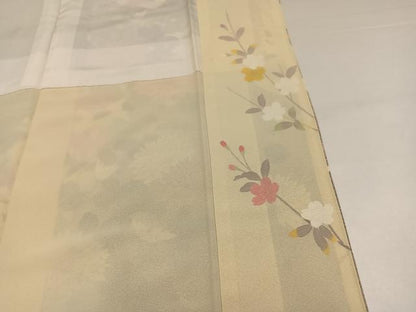 平和屋着物●訪問着　友禅　作家物　松月　枝花文　正絹　逸品　AABI4834ph