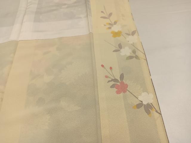 平和屋着物●訪問着　友禅　作家物　松月　枝花文　正絹　逸品　AABI4834ph