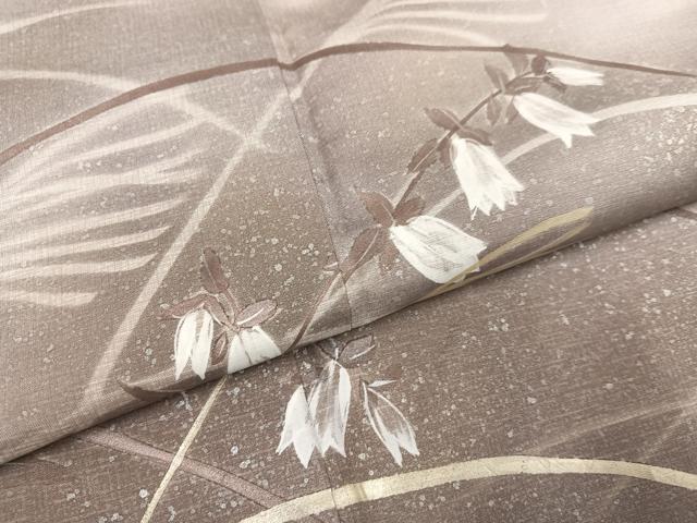 平和屋着物●本場大島紬　染大島　訪問着　手描き　草花文　暈し染め　金彩　正絹　逸品　AABI4839ph