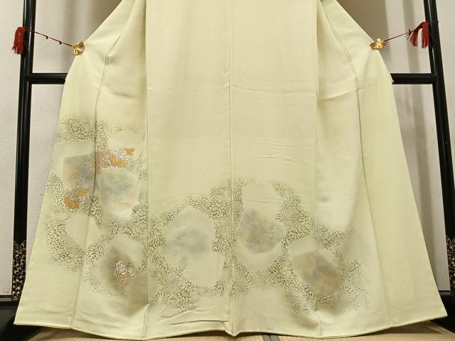 平和屋着物●訪問着　刺繍　草花文　暈し染め　正絹　逸品　AABI4841ph