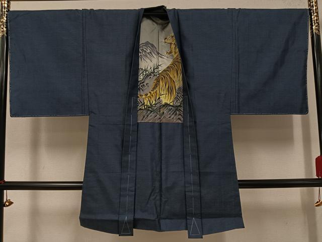 平和屋着物●男性　本場大島紬　アンサンブル　亀甲絣　正絹　逸品　未使用　AABI4845ph