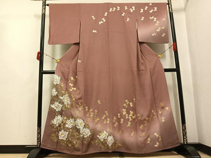 平和屋着物●訪問着　作家物　瀬戸嵐山　花蝶文　暈し染め　金彩　正絹　逸品　AABI4855ph