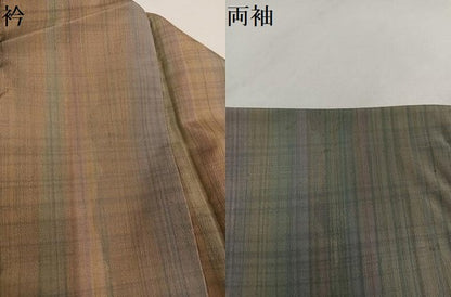 平和屋着物●染色家 岩浅公展　小紋　間道　暈し染め　正絹　逸品　AABI4860ph