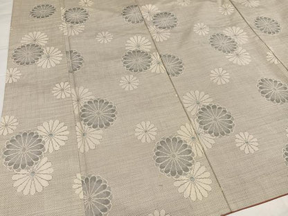 平和屋着物●本場大島紬　白大島　カタス7マルキ　舞花文　証紙付き　正絹　逸品　AABI4861ph