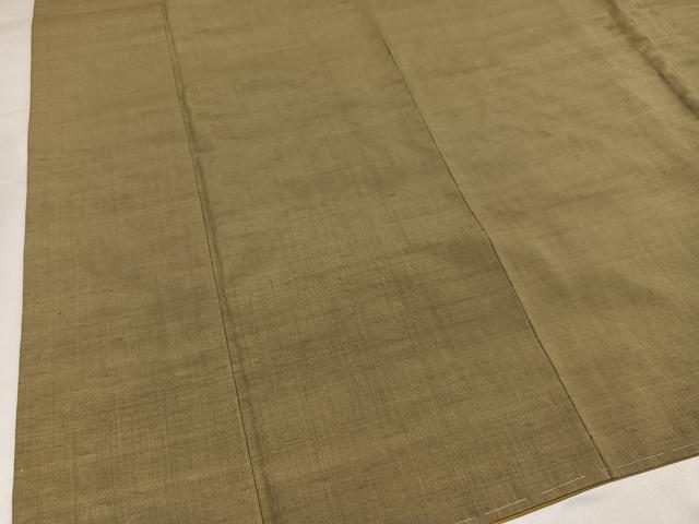 平和屋着物●結城紬　色無地　肥後煤竹色　正絹　逸品　未使用　AABI4866ph