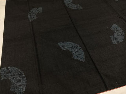 平和屋着物●結城紬　100亀甲　飛び亀甲　地紙花文　正絹　逸品　AABI4872ph