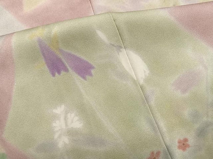 平和屋着物●訪問着　草花文　暈し染め　鈴乃屋扱い　正絹　逸品　AABI4878ph