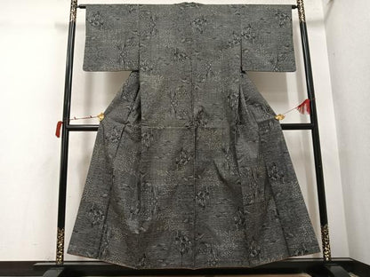 平和屋着物●本場大島紬　一元7マルキ　樹林文　正絹　逸品　AABI4880ph