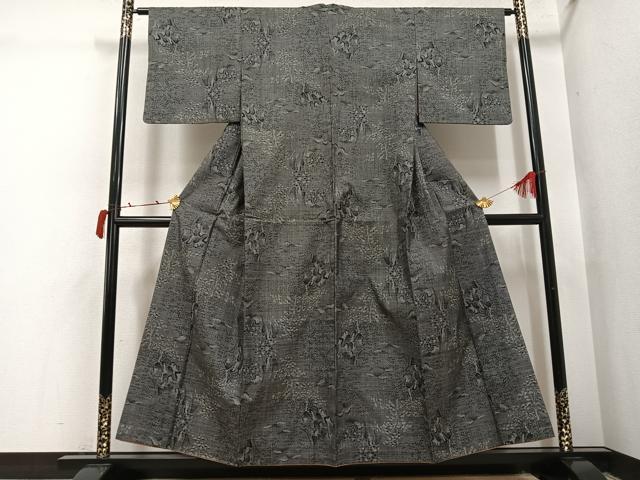 平和屋着物●本場大島紬　一元7マルキ　樹林文　正絹　逸品　AABI4880ph
