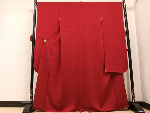 平和屋着物●豪華振袖　色無地　紅海老茶色　正絹　逸品　AABI4881ph