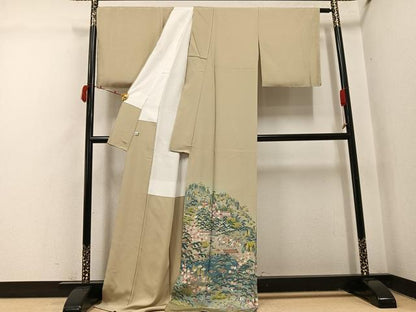平和屋着物●豪華色留袖　友禅　作家物　松竹梅風景文　暈し染め　正絹　逸品　未使用　AABI4882ph