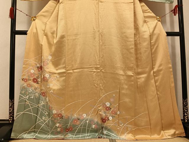 平和屋着物●訪問着　枝花文　暈し染め　そごう扱い　正絹　逸品　AABI4892ph