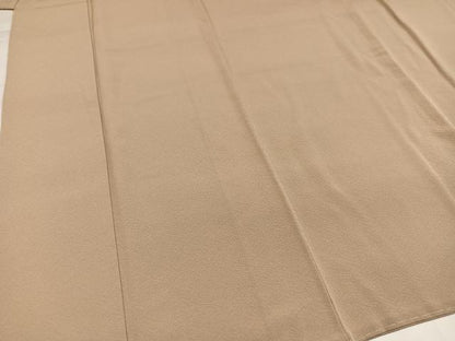平和屋着物●本草木染作家　圓啓　色無地　丸亀屋　堅牢草木染　香色　高砂ちりめん　反端付き　正絹　逸品　未使用　AABI4893ph