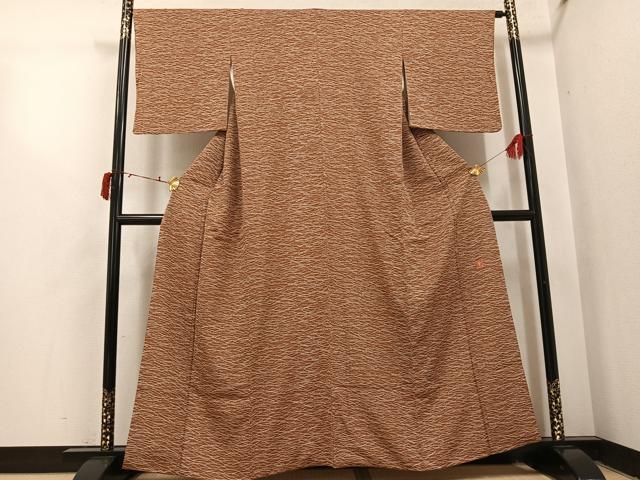 平和屋着物●ファッションデザイナー 花井幸子　小紋　芝文　やまと誂製　正絹　逸品　AABI4895ph