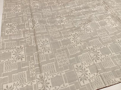 平和屋着物●本場大島紬　白大島　一元7マルキ　草木文　正絹　逸品　未使用　AABI4896ph