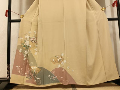 平和屋着物●訪問着　地紙花文　金彩　正絹　逸品　AABI4898ph