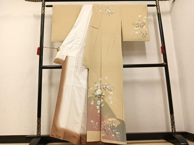 平和屋着物●訪問着　地紙花文　金彩　正絹　逸品　AABI4898ph