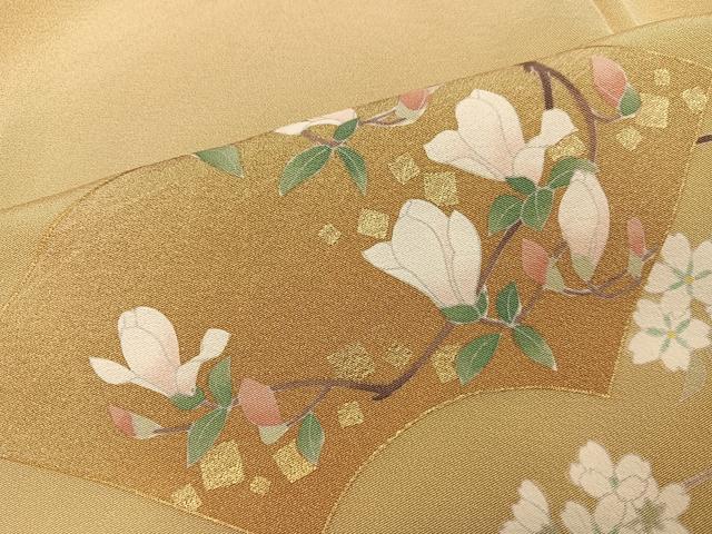 平和屋着物●訪問着　地紙花文　金彩　正絹　逸品　AABI4898ph