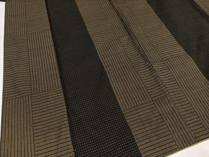 平和屋着物●本場大島紬　カタス7マルキ　間道　正絹　逸品　AABI4900ph