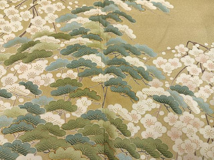 平和屋着物●訪問着　草花文　暈し染め　金彩　正絹　逸品　AABI4902ph