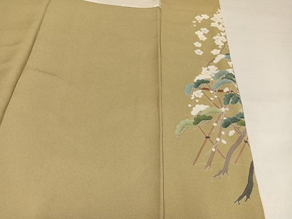 平和屋着物●訪問着　草花文　暈し染め　金彩　正絹　逸品　AABI4902ph