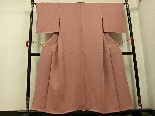 平和屋着物●上質な色無地　紋意匠　ときがら茶色　正絹　逸品　未使用　AABI4906ph