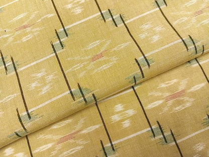 平和屋着物●綿琉球　単衣　幾何学文様　綿　逸品　AABI4907ph