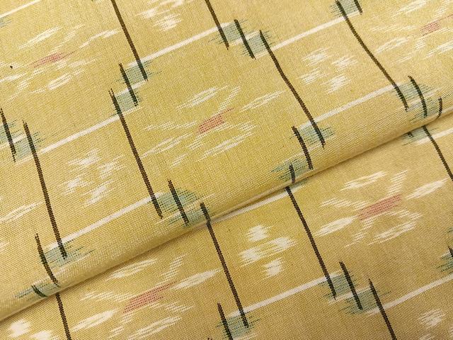 平和屋着物●綿琉球　単衣　幾何学文様　綿　逸品　AABI4907ph