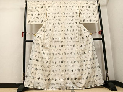 平和屋着物●本場琉球絣　紬　正絹　逸品　AABI4918ph