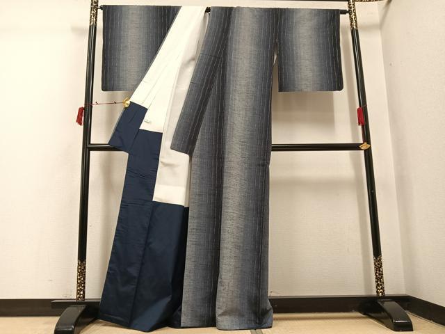 平和屋着物●上質な紬　間道　正絹　逸品　AABI4920ph