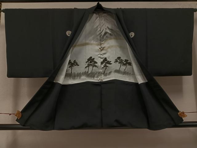 平和屋着物＃男性 長羽織 黒紋付き 正絹 逸品 CABD1545in 平和屋着物∞男性