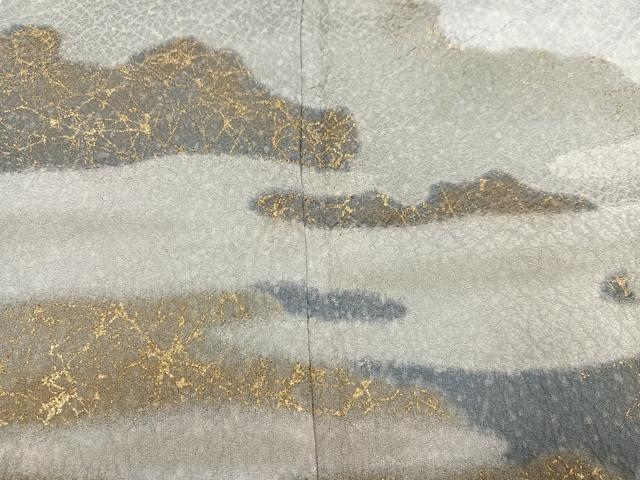 平和屋着物●越後十日町の一流染匠　桐屋・翠山工房　訪問着　霞文　暈し染め　金彩　正絹　逸品　AABI4928ph