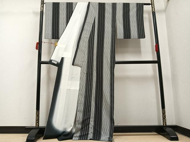 平和屋着物●お召　間道　やまと誂製　正絹　逸品　AABI4929ph