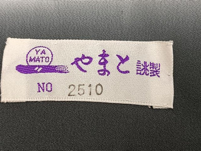 平和屋着物●お召　間道　やまと誂製　正絹　逸品　AABI4929ph