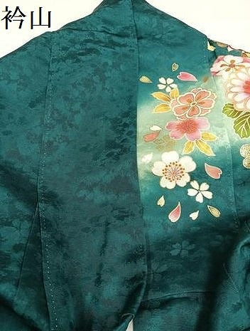 平和屋着物●豪華振袖　刺繍　吉祥花文　暈し染め　金彩　正絹　逸品　AABI4932ph