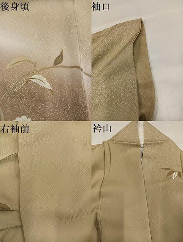 平和屋着物●訪問着　草花文　暈し染め　金彩　正絹　逸品　AABI4937ph