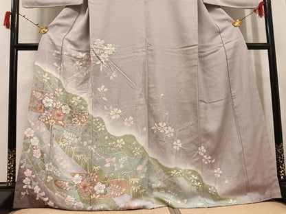 平和屋着物●訪問着　絞り　辻が花　暈し染め　金彩　正絹　逸品　AABI4938ph