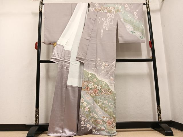 平和屋着物●訪問着　絞り　辻が花　暈し染め　金彩　正絹　逸品　AABI4938ph