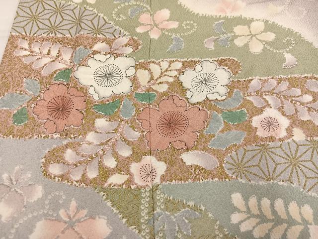 平和屋着物●訪問着　絞り　辻が花　暈し染め　金彩　正絹　逸品　AABI4938ph