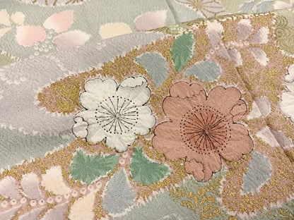 平和屋着物●訪問着　絞り　辻が花　暈し染め　金彩　正絹　逸品　AABI4938ph