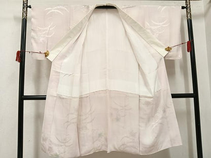 平和屋着物●長襦袢　袷　草花文　暈し染め　正絹　逸品　未使用　AABI4939ph