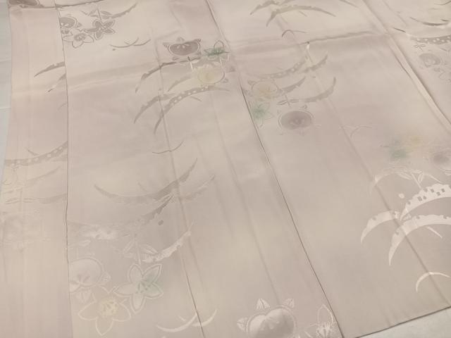 平和屋着物●長襦袢　袷　草花文　暈し染め　正絹　逸品　未使用　AABI4939ph