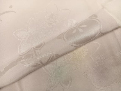 平和屋着物●長襦袢　袷　草花文　暈し染め　正絹　逸品　未使用　AABI4939ph
