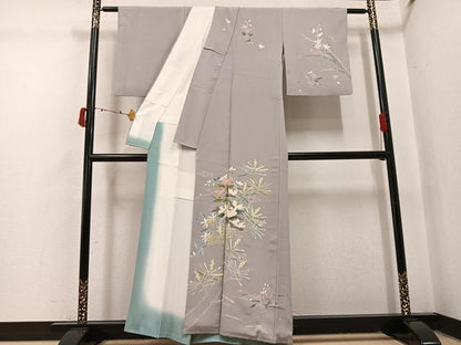 平和屋着物●訪問着　友禅　草花文　正絹　逸品　AABI4946ph