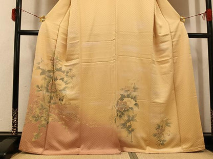 平和屋着物●訪問着　花鳥文　暈し染め　正絹　逸品　AABI4950ph