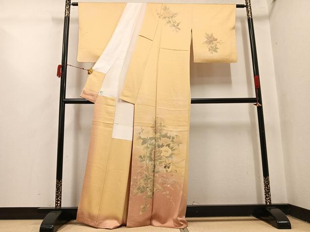 平和屋着物●訪問着　花鳥文　暈し染め　正絹　逸品　AABI4950ph