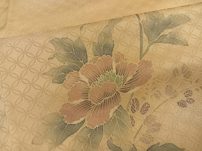 平和屋着物●訪問着　花鳥文　暈し染め　正絹　逸品　AABI4950ph