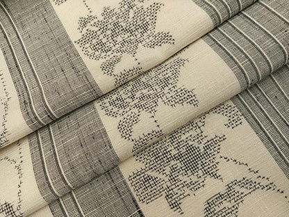 平和屋着物●結城紬　更紗唐草間道　正絹　逸品　AABI4951ph